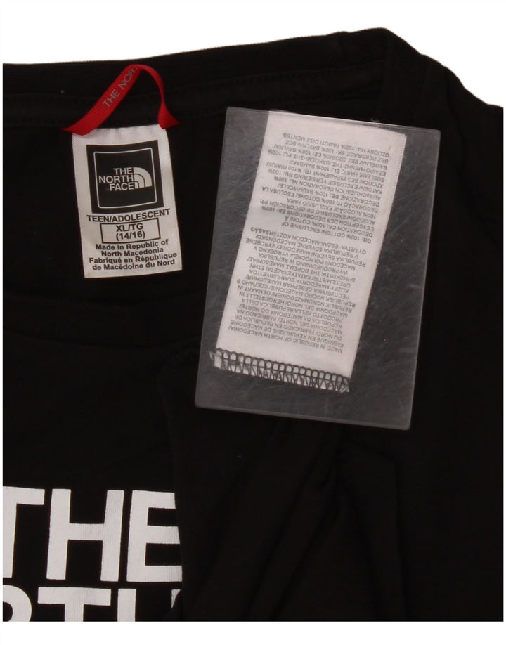 THE NORTH FACE Haut Graphique Fille Manches Longues 14-15 ans XL Noir Coton