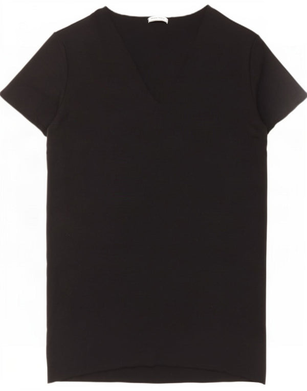 Zara Womens Trafaluc T-Shirt Top UK 16 Large Noir Coton