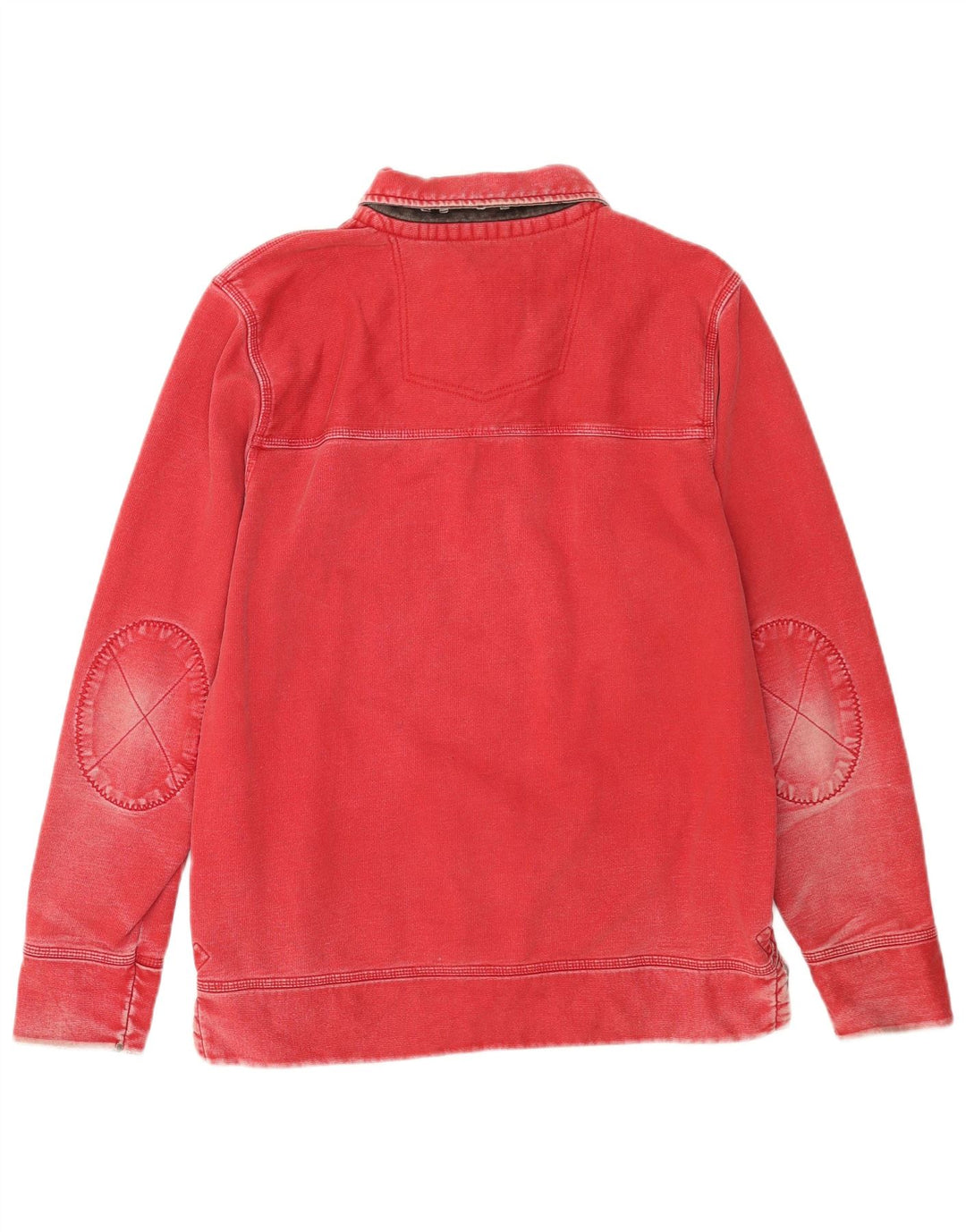 Fat Face Sweat-Shirt Col Polo Homme Rouge Moyen Coton
