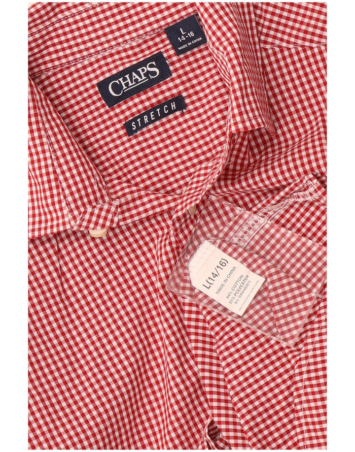 Chaps Chemise Stretch Garçon 12-13 ans Grand Coton Vichy Rouge