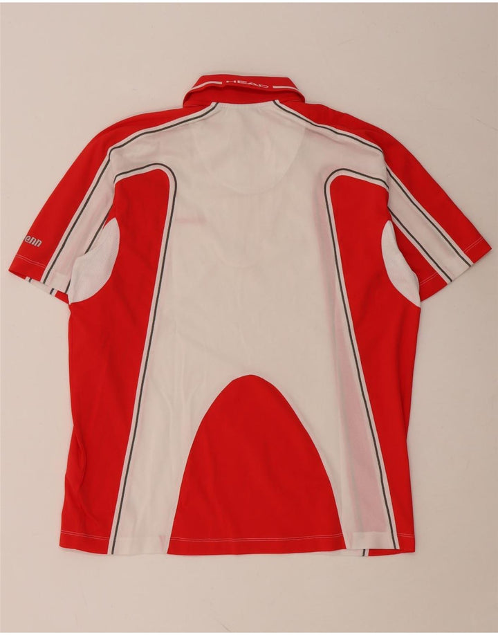 HEAD Polo Homme IT 52 Large Rouge Colorblock Polyester