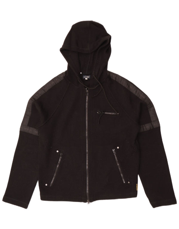 Armani Jeans Cardigan à capuche pour homme en acrylique noir Large