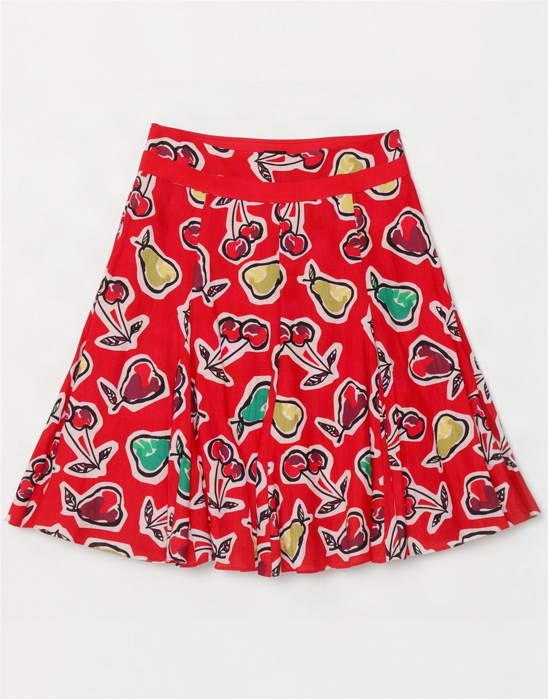Hobbs Jupe trapèze graphique pour femme UK 12 Medium W32 Lin rouge