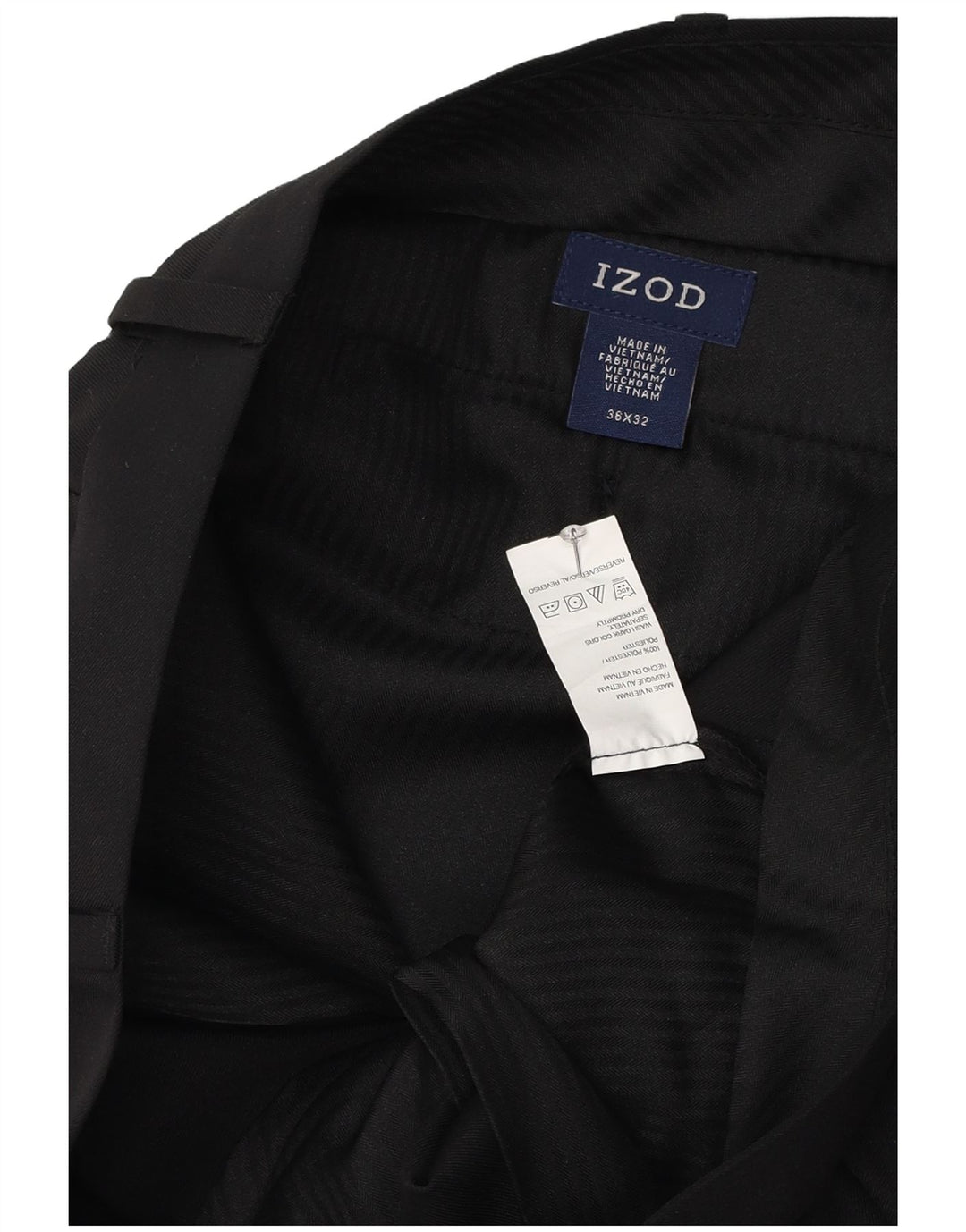Izod Pantalon de Costume Droit Homme W36 L32 Noir Polyester