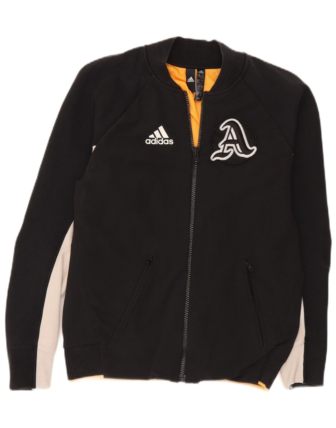 ADIDAS Veste de survêtement graphique pour hommes, petit modèle en nylon color block noir
