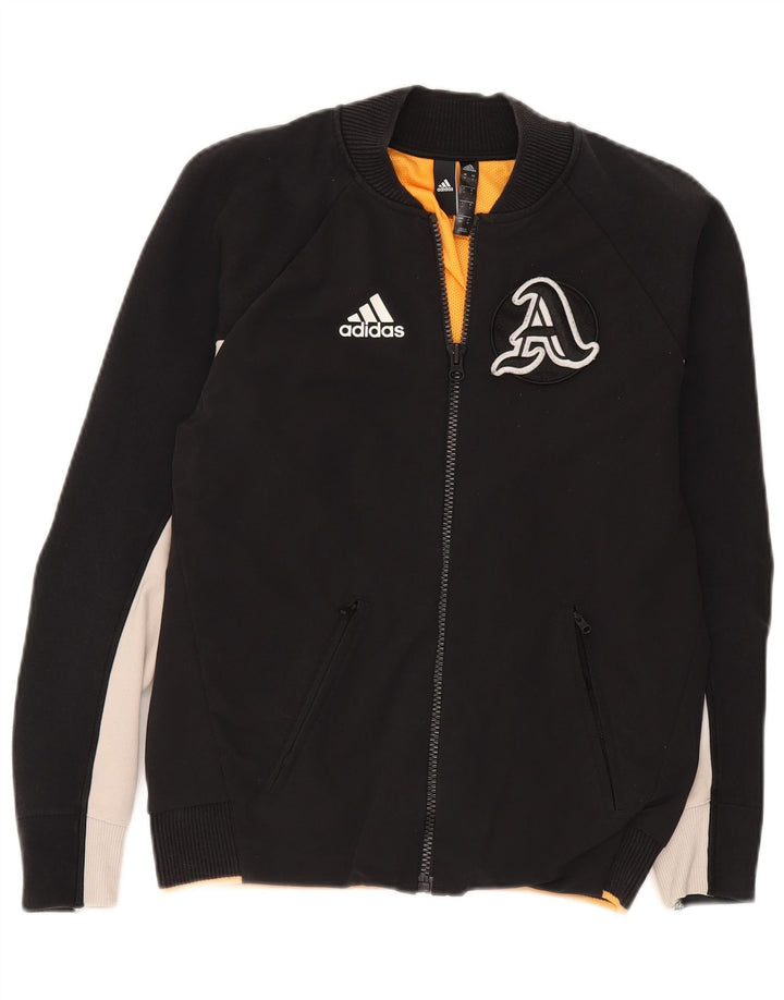 ADIDAS Veste de survêtement graphique pour hommes, petit modèle en nylon color block noir