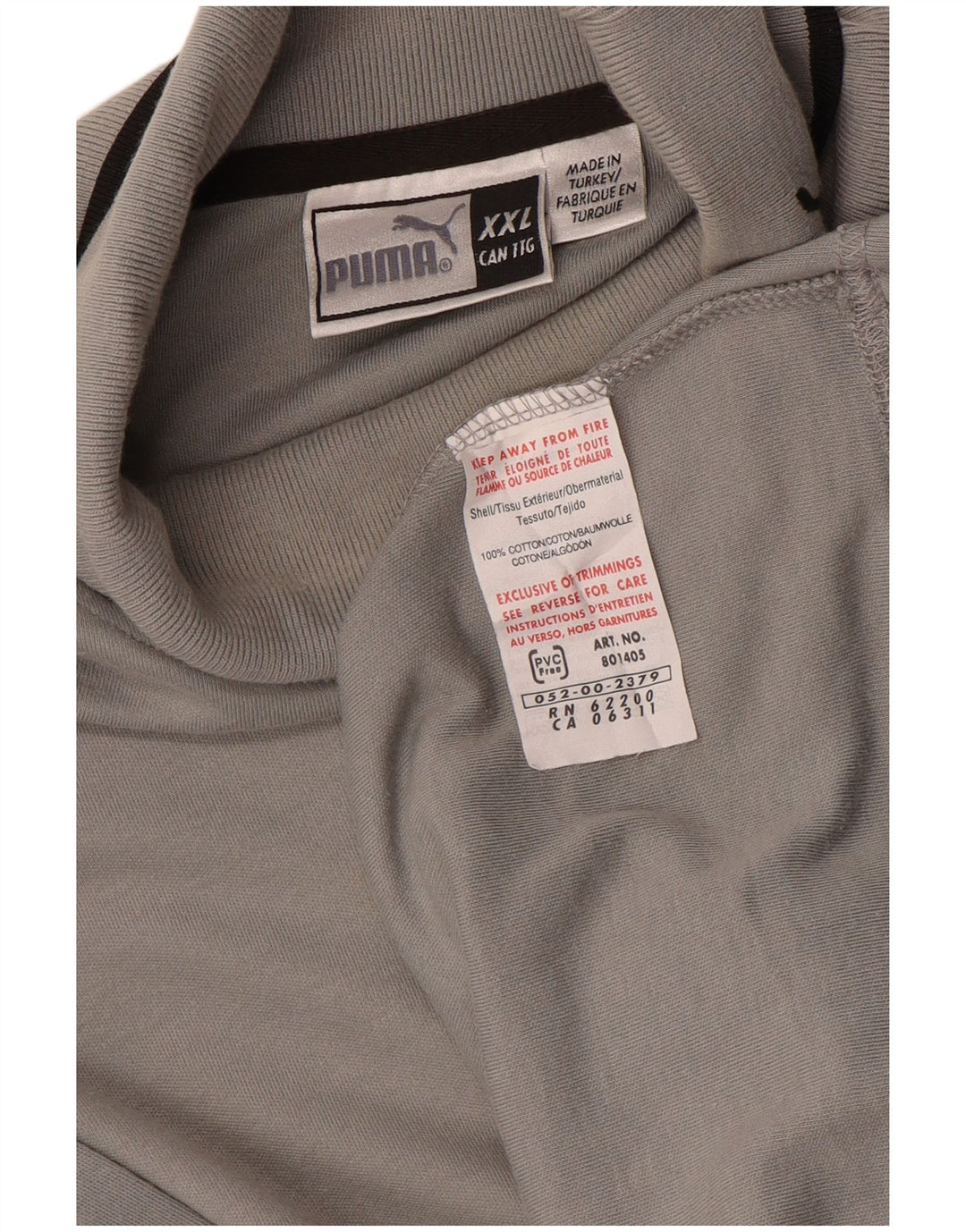 PUMA Haut à col roulé à manches longues pour homme 2XL Gris Coton