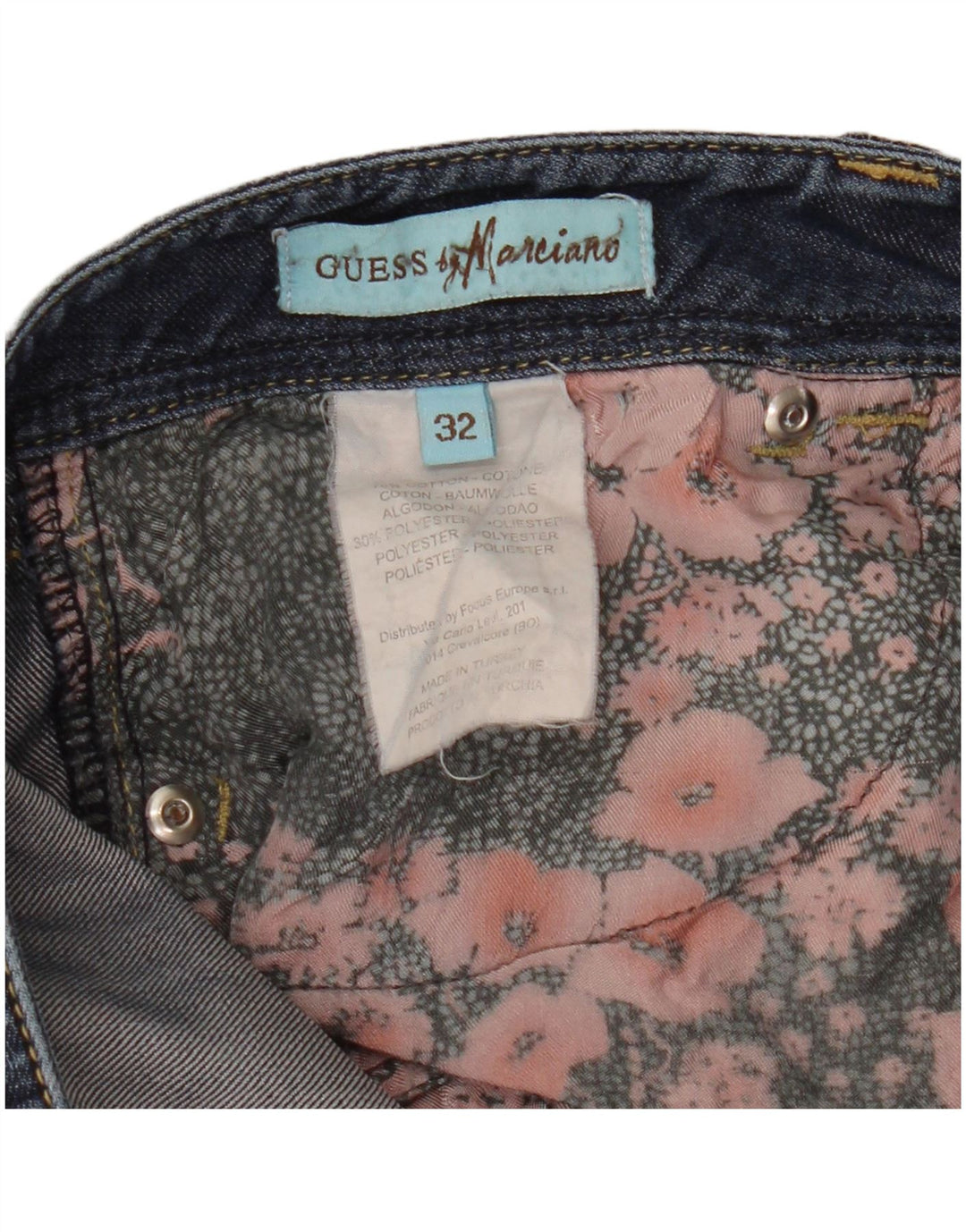 GUESS Femme Marciano Slim Jeans W32 L26 Bleu Marine Coton