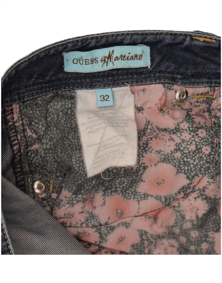 GUESS Femme Marciano Slim Jeans W32 L26 Bleu Marine Coton