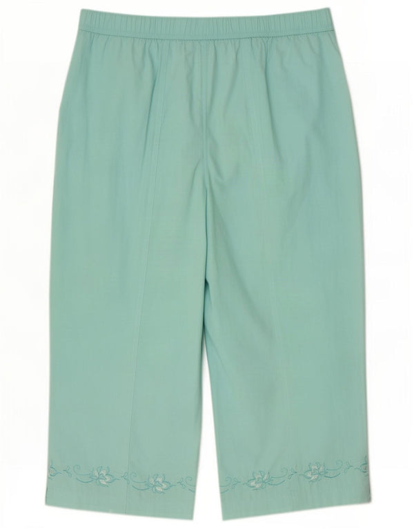 Marks & Spencer Pantalon Capri pour Femme UK 16 Large W36 L19 Turquoise Floral