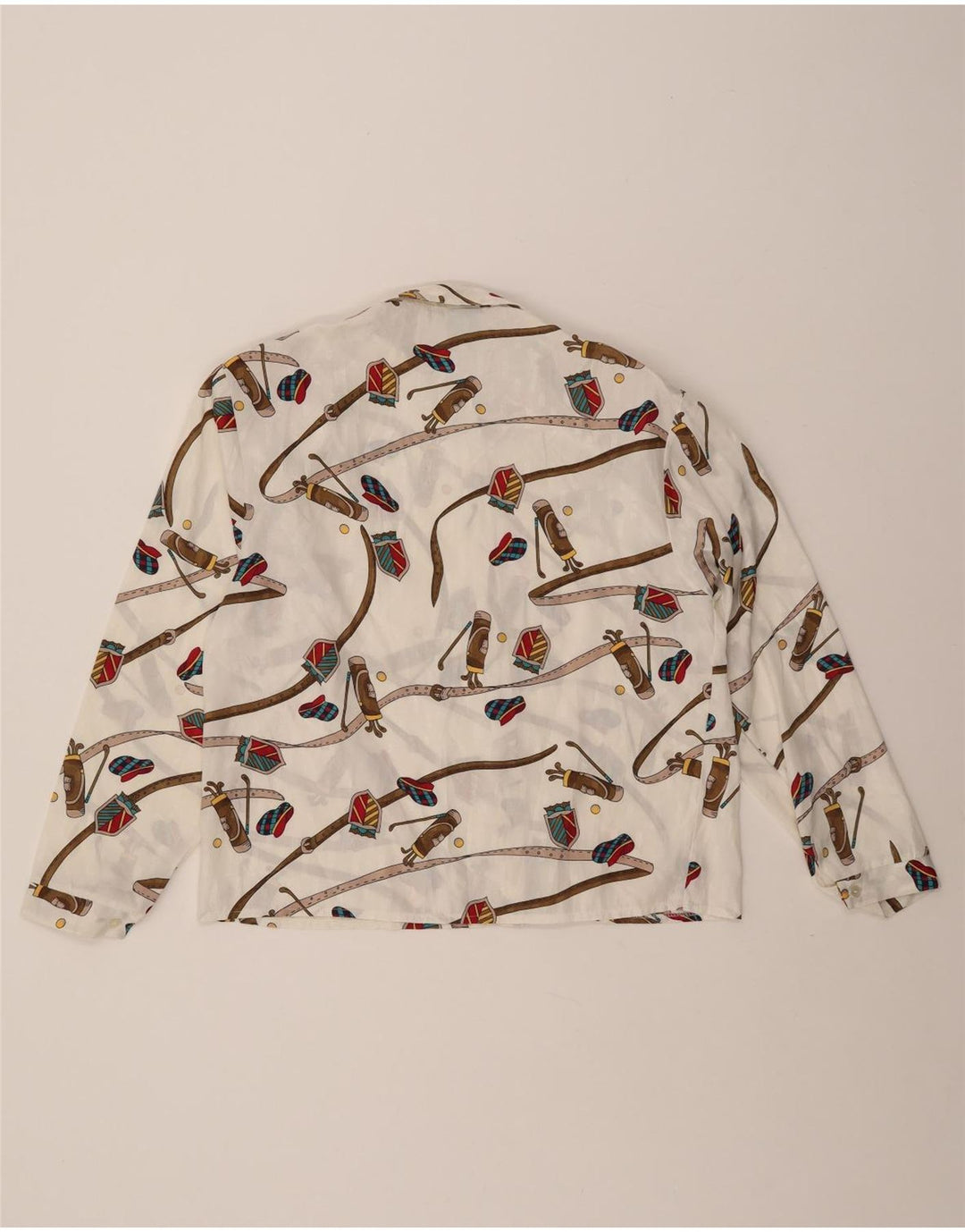 CANDA Chemisier à motif abstrait pour femme IT 46 Large Blanc Polyester