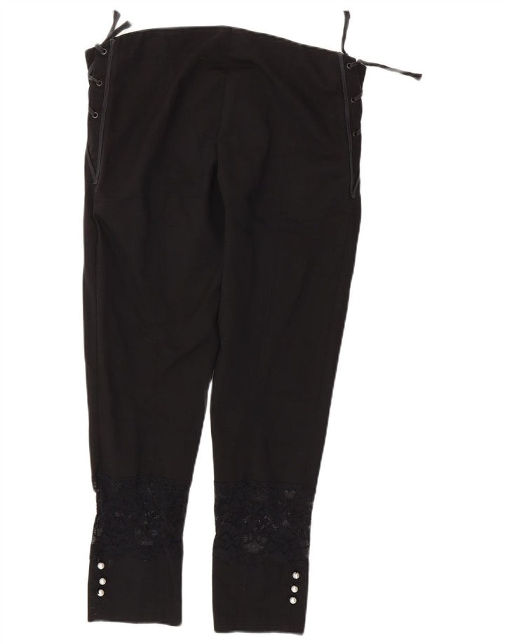 Pantalon court slim femme vintage W34 L25 Noir