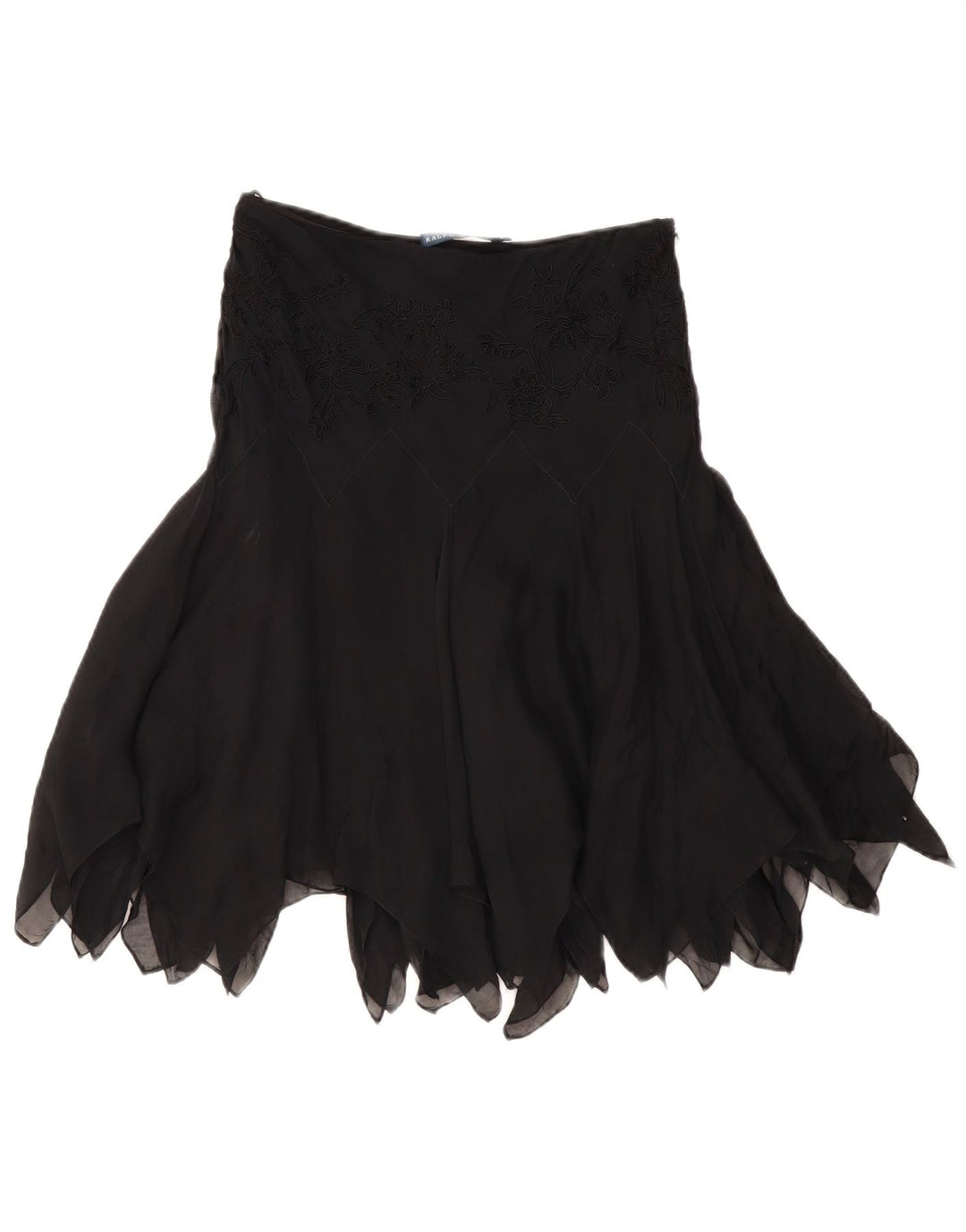 RALPH LAUREN Jupe asymétrique femme US 6 Medium W28 Soie noire