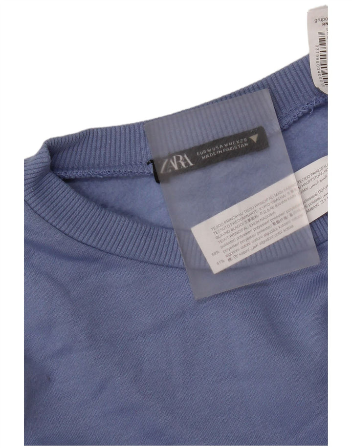 Zara Sweat-shirt pour femme UK 44 Bleu moyen Polyester