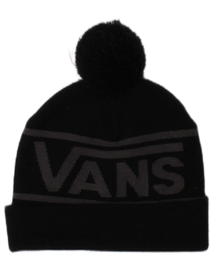 Vans Bonnet en tricot graphique pour homme, taille unique, acrylique color block noir