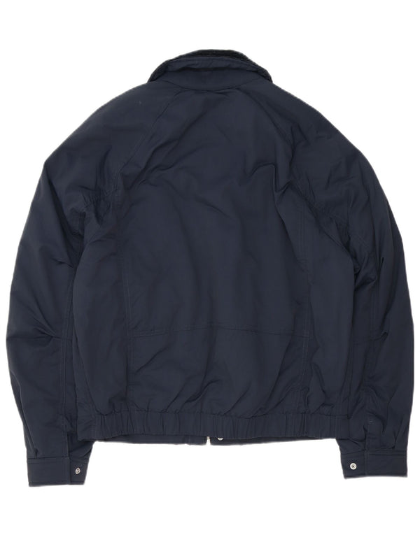 Zara Veste Bomber Homme UK 36 Petit Bleu Marine Colorblock Polyester