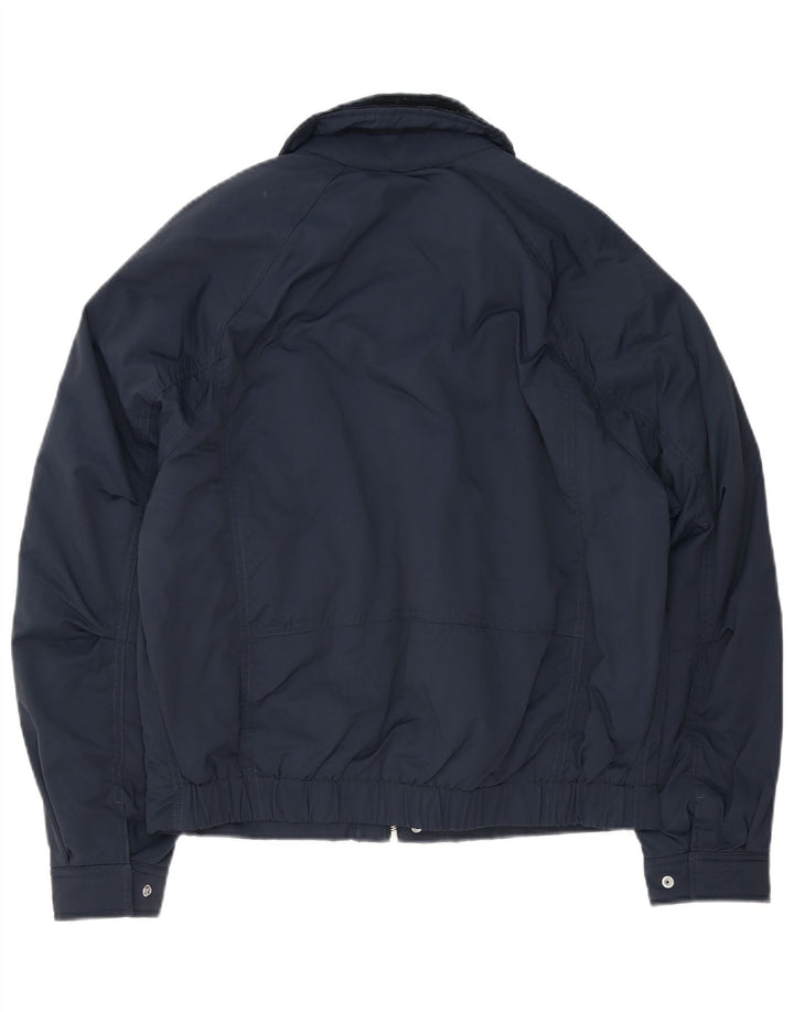 Zara Veste Bomber Homme UK 36 Petit Bleu Marine Colorblock Polyester