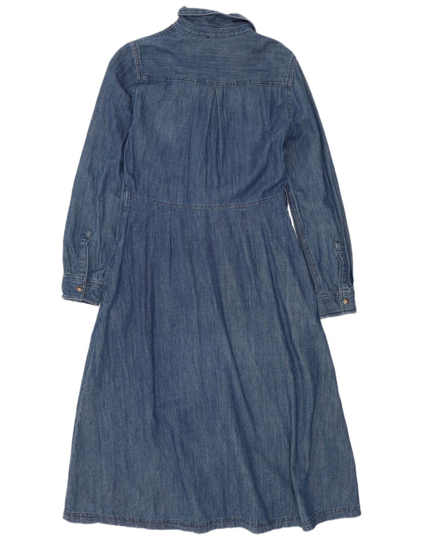 Marks & Spencer Robe chemise en jean pour femme UK 10 Petit coton bleu