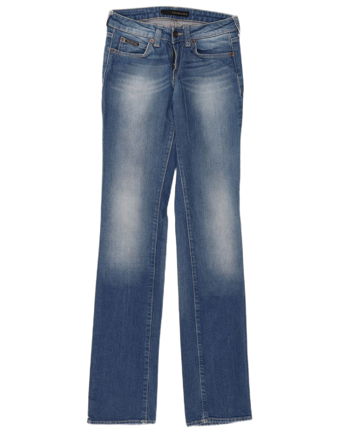 CALVIN KLEIN Jean Droit Femme W25 L33 Bleu