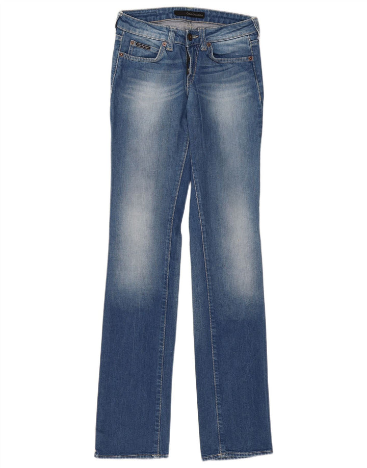 CALVIN KLEIN Jean Droit Femme W25 L33 Bleu