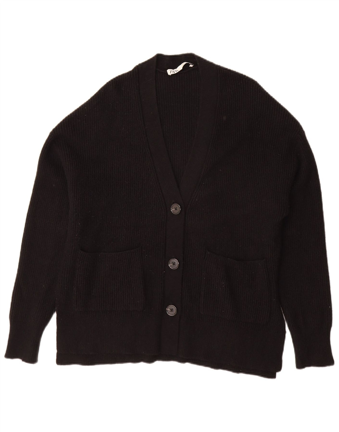 Zara Cardigan surdimensionné pour femme UK 10 Petit Noir