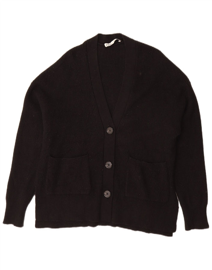 Zara Cardigan surdimensionné pour femme UK 10 Petit Noir