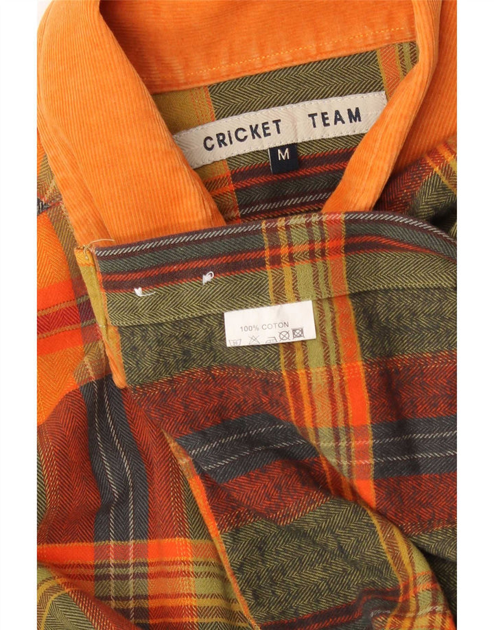 vintage Chemise en flanelle pour hommes Coton à carreaux jaune moyen