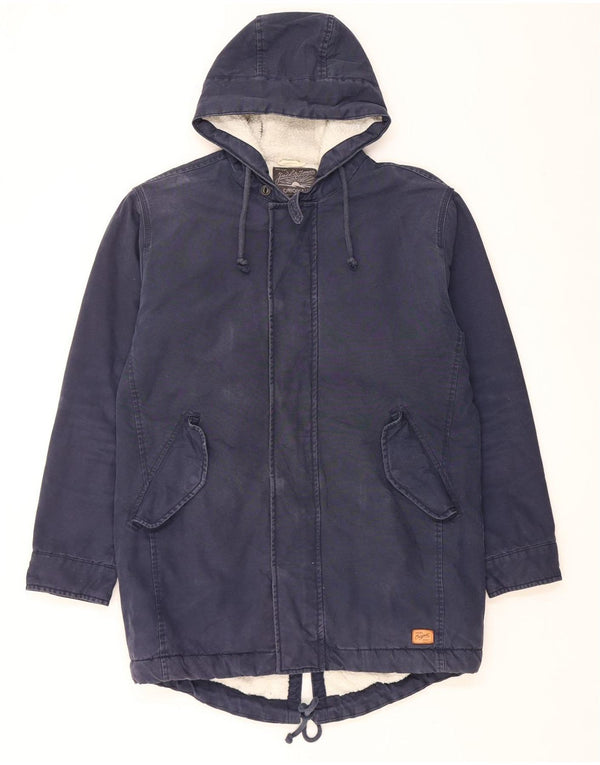 Jack & Jones Parka à capuche Sherpa pour homme UK 42 XL Bleu marine Coton