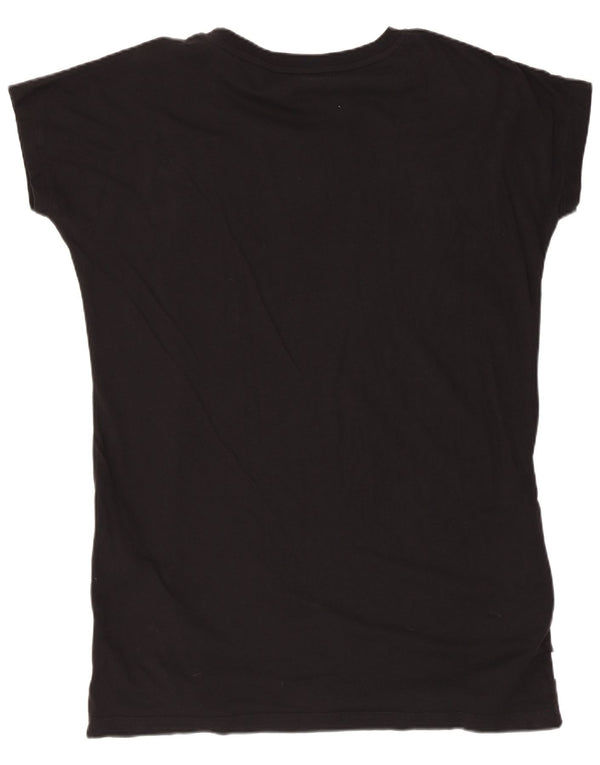 Reebok T-shirt graphique surdimensionné pour femme UK 12/14 Noir moyen