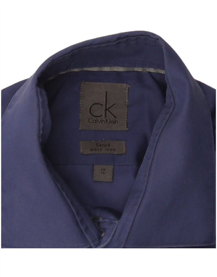 Calvin Klein Chemise ajustée pour homme Taille 38 15 Bleu moyen