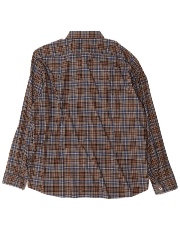 Hugo Boss Chemise Regular Fit XL en coton à carreaux marron