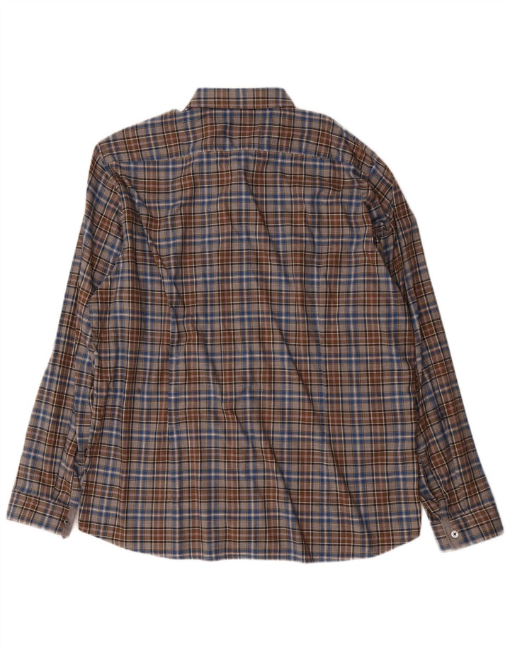 Hugo Boss Chemise Regular Fit XL en coton à carreaux marron