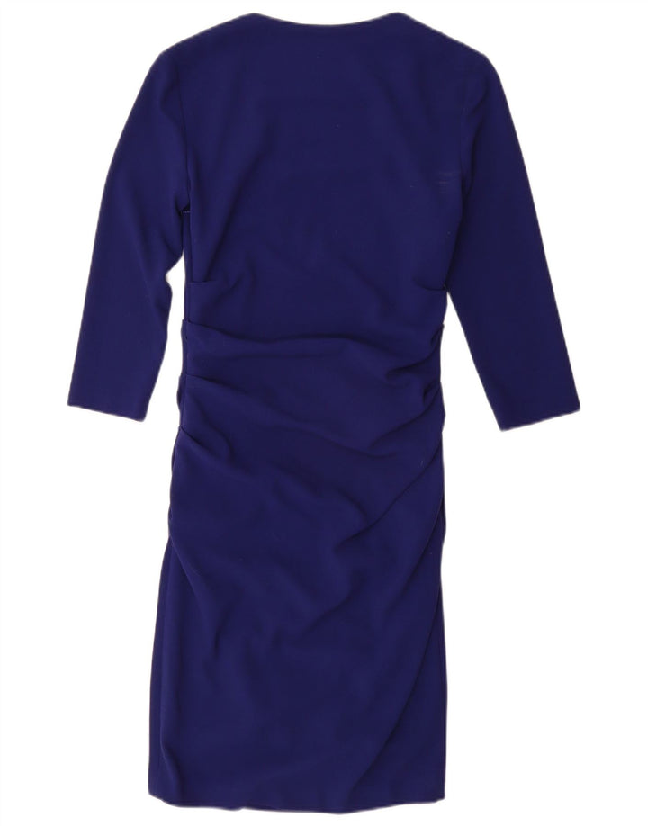 PHASE EIGHT Robe moulante à manches 3/4 pour femme UK 8 Small Bleu Polyester