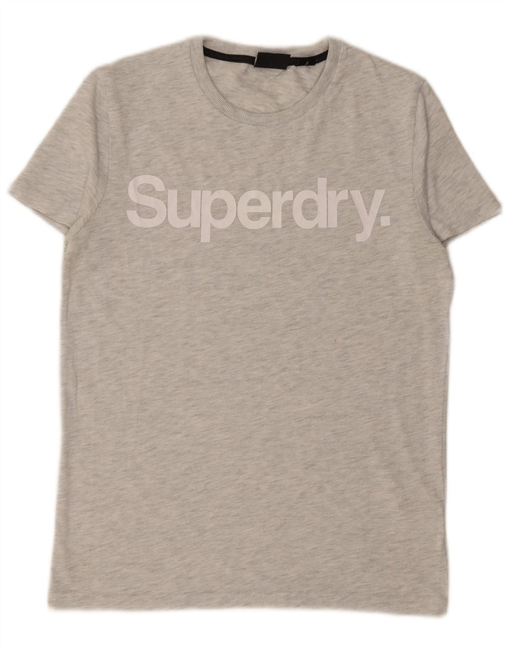 SUPERDRY T-Shirt Graphique Homme Gris Moyen Moucheté Coton