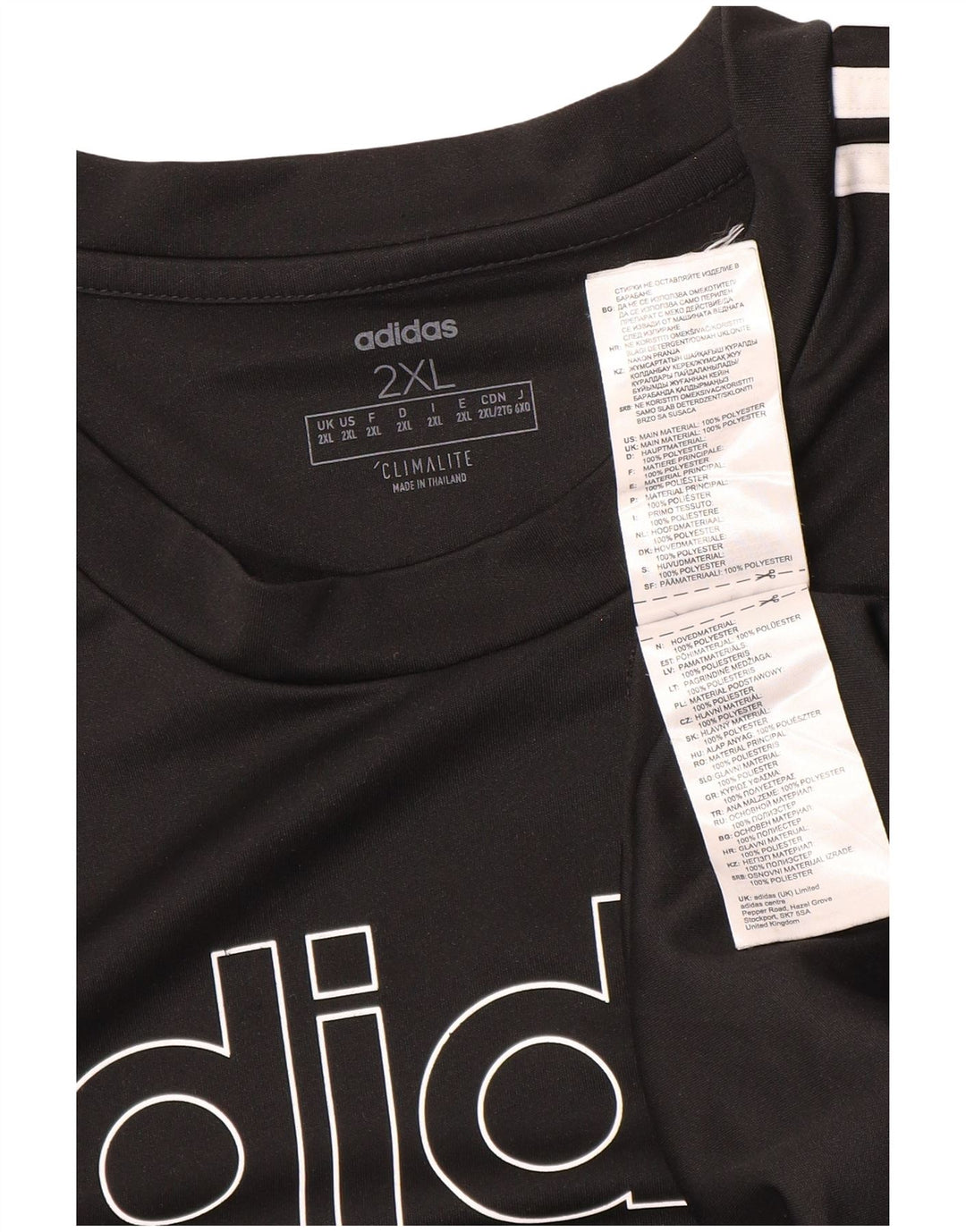 Adidas Hommes Climalite Graphic T-Shirt Top 2XL Noir Polyester