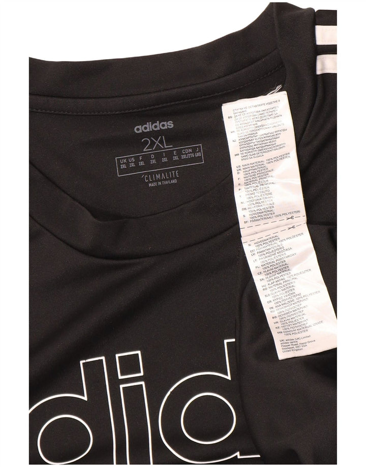 Adidas Hommes Climalite Graphic T-Shirt Top 2XL Noir Polyester