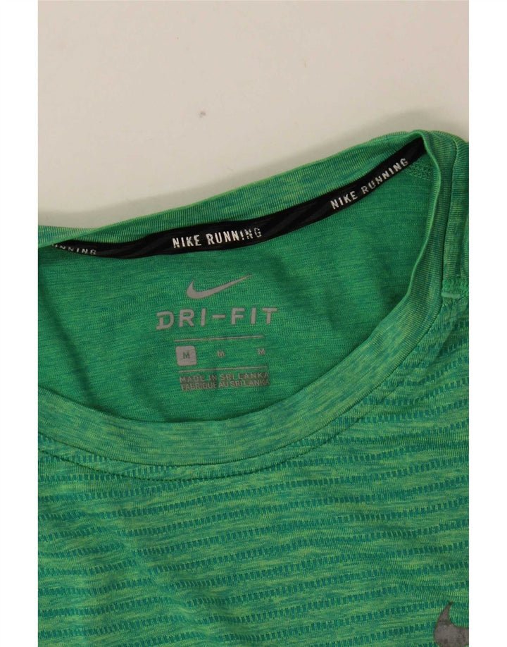 Nike Hommes Dri Fit T-Shirt Haut Rayé Vert Moyen