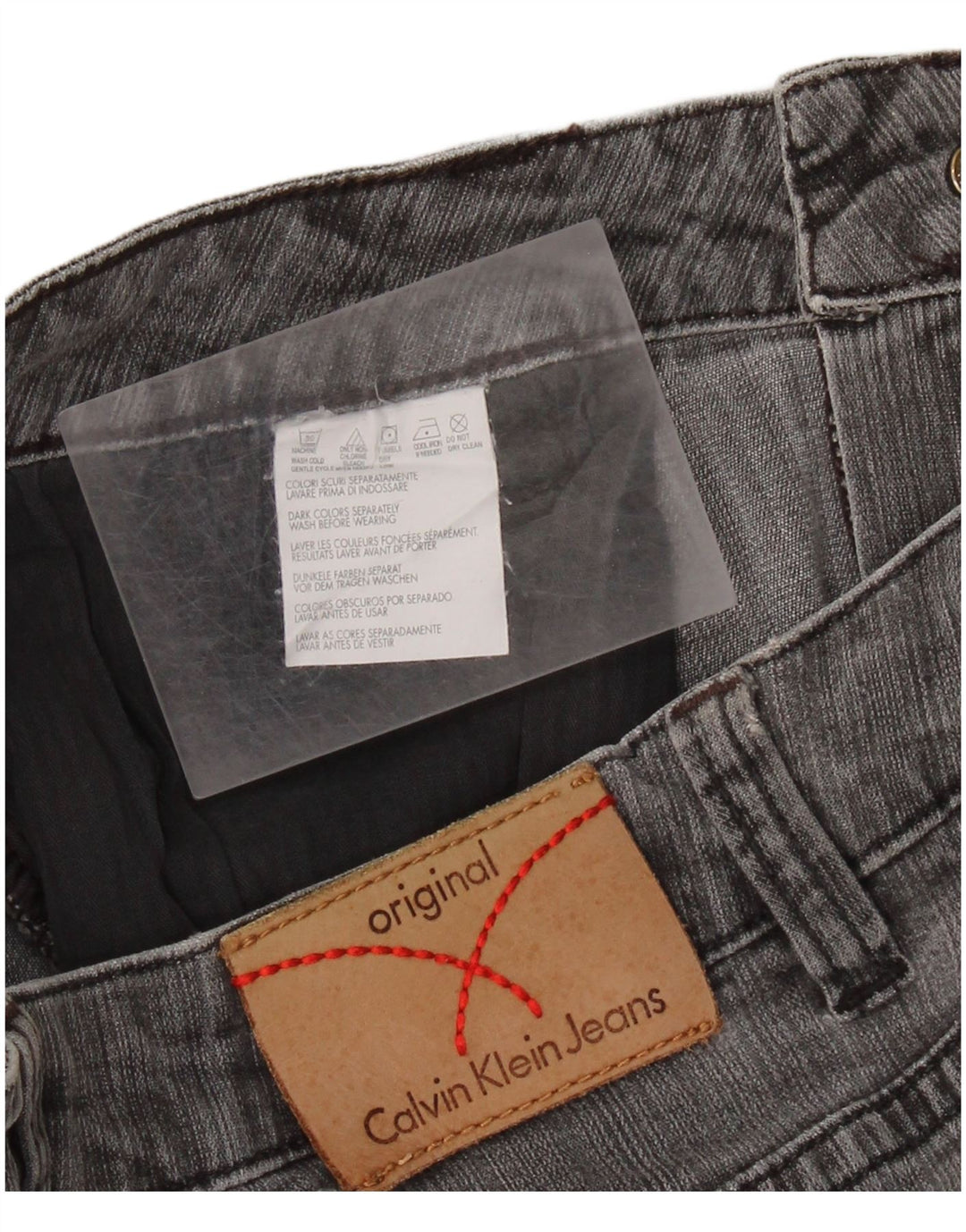 CALVIN KLEIN Jean Bootcut Femme W28 L32 Gris