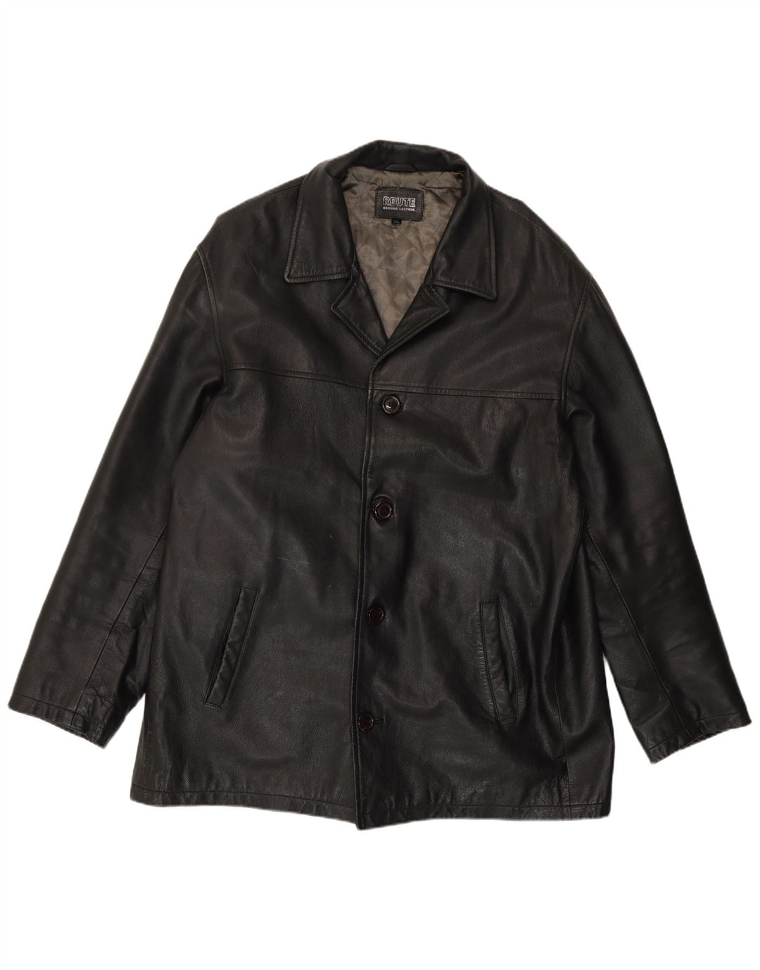 Veste en cuir homme vintage UK 44 2XL Cuir noir