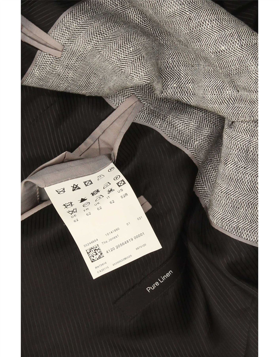 Hugo Boss Veste blazer à 2 boutons pour homme EU 62 6XL Gris Lin