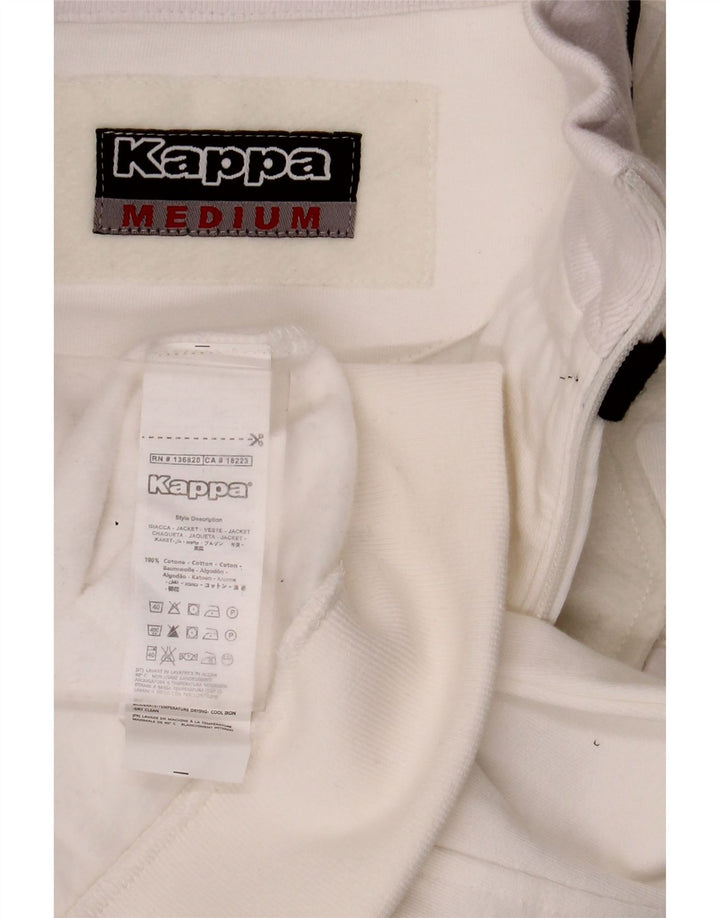 Kappa Veste de survêtement pour femme UK 12 Medium Blanc Coton