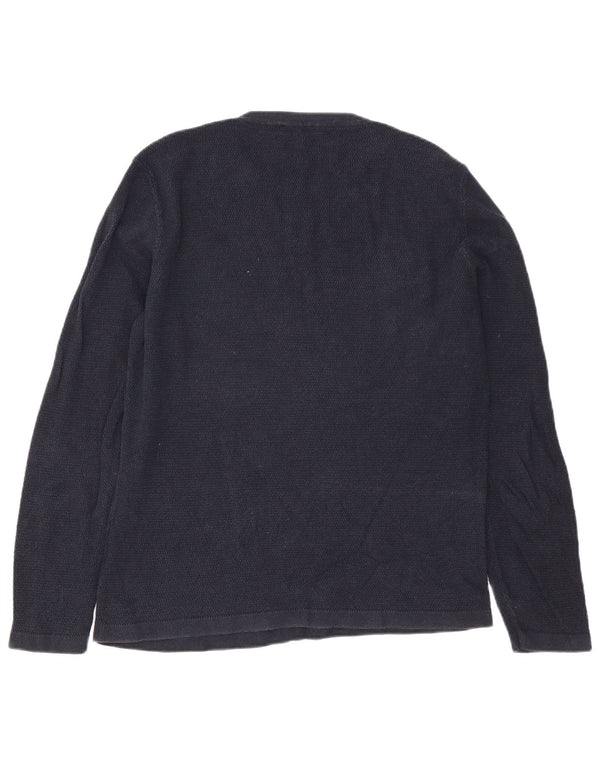 Jack & Jones Pull à col rond pour homme en coton bleu marine Taille L