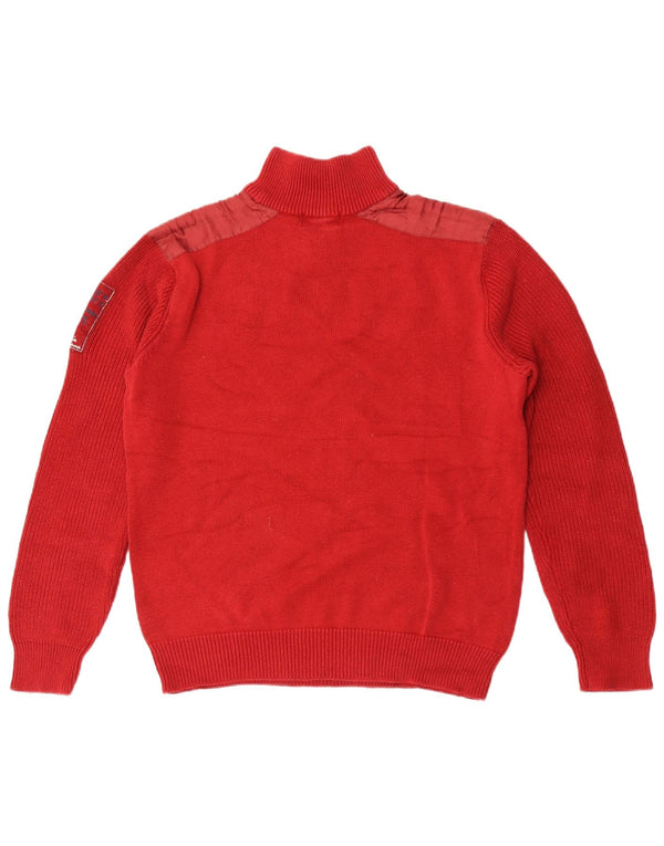Marina Militare Pull graphique à col zippé pour femme UK 18 XL Coton rouge
