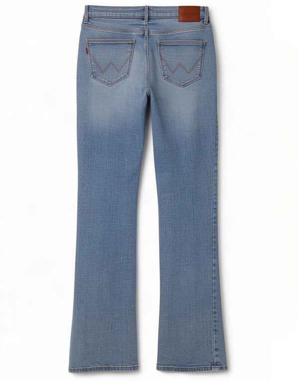 Wrangler Womens Bootcut Jeans W28 L34 Bleu Coton