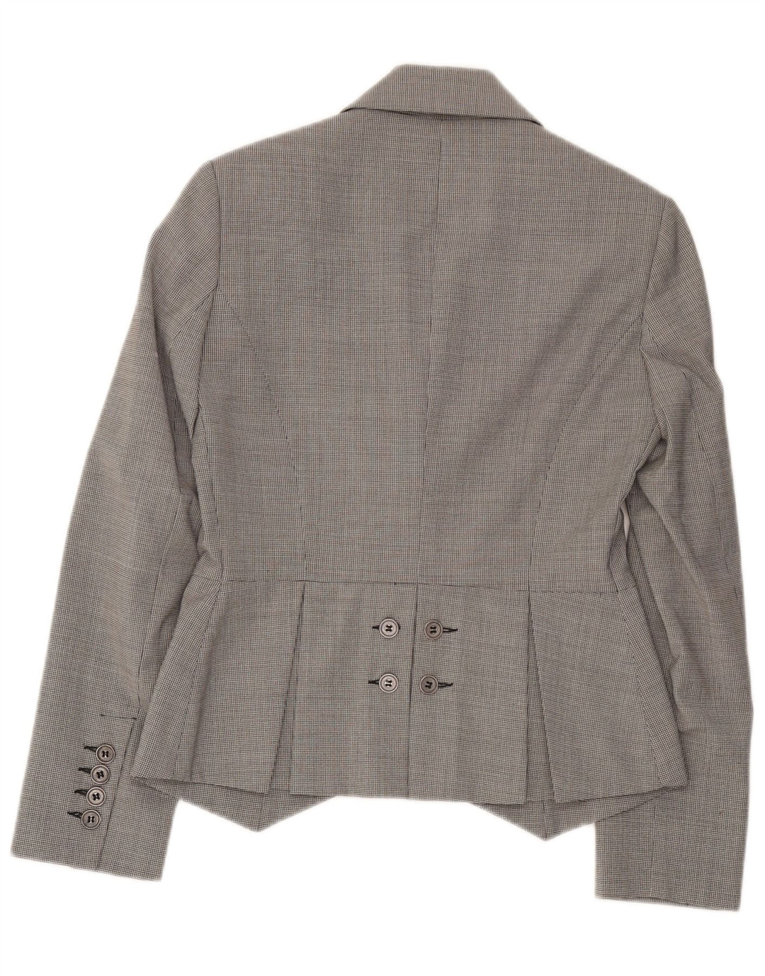 Germano Zama Veste blazer à 2 boutons pour femme UK 12 Gris moyen à carreaux