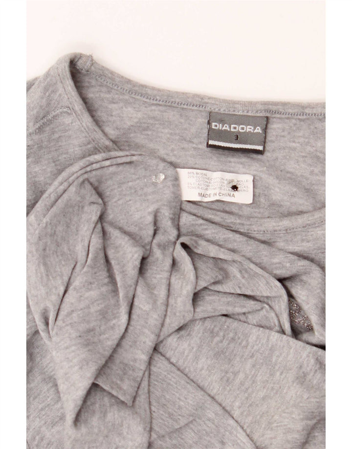 Diadora T-Shirt Femme Top US 3 Small Gris Modal