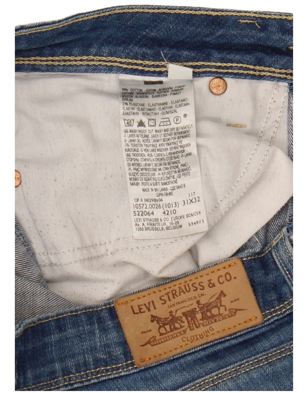 LEVI'S Jean Bootcut Femme 572 W31 L32 Bleu Coton