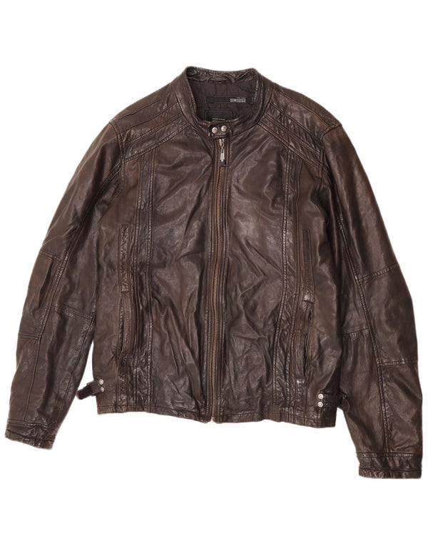 Bomboogie Veste de course en cuir pour homme UK 42 XL Cuir marron