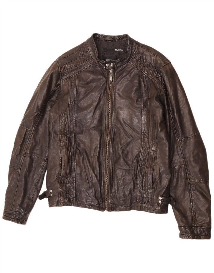 Bomboogie Veste de course en cuir pour homme UK 42 XL Cuir marron