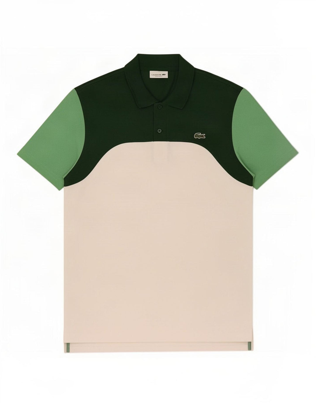 Lacoste Polo Regular Fit Homme Vert Moyen Colourblock
